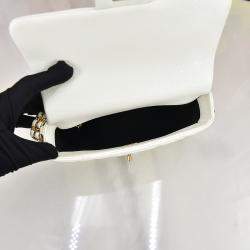 Chanel White Mini Quilted Caviar Single Flap Bag Shoulder Bag