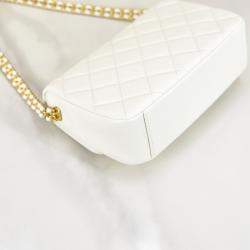 Chanel White Mini Quilted Caviar Single Flap Bag Shoulder Bag