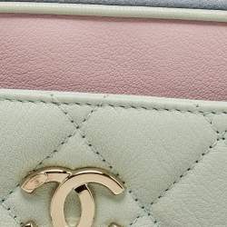 Pre Owned Chanel Mulicolor Quilted Leather CC Double Zip Waist Bag