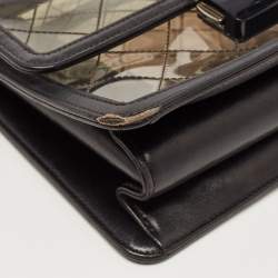 Pre Owned Chanel Black Quilted PVC And Leather Beauty Flap Lock Bag