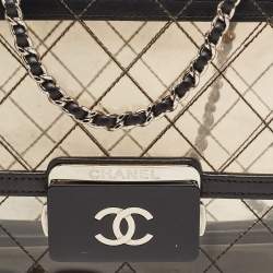 Pre Owned Chanel Black Quilted PVC And Leather Beauty Flap Lock Bag