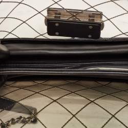 Pre Owned Chanel Black Quilted PVC And Leather Beauty Flap Lock Bag