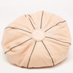 Pre Owned Chanel Peach/Black Leather Reversible Drawstring Tassel Bag