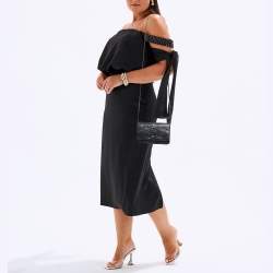 Chanel Black Python Classic Wallet on Chain