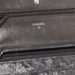 Chanel Black Python Classic Wallet on Chain