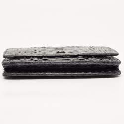 Chanel Black Python Classic Wallet on Chain