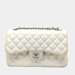 chanel east west flap bag caviar