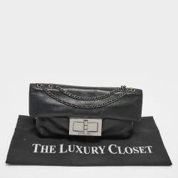 Pre Owned  Chanel Black Leather Mademoiselle Turn Lock Flap Bag