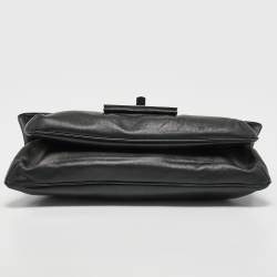 Pre Owned  Chanel Black Leather Mademoiselle Turn Lock Flap Bag