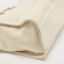 Chanel Cream Tweed and Leather Large Deauville Bag