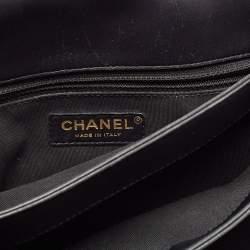 Pre Owned Chanel Black Quilted Leather Flap Top Handle Bag