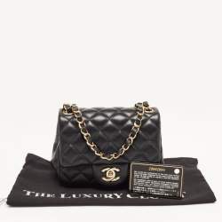 Chanel Black Quilted Leather Mini Square Classic Flap Bag