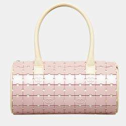 Chanel Pink Lucite Puzzle Barrel Handbag Chanel
