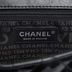 Pre Owned Chanel Black Medium Patent Chain-Through Flap Bag