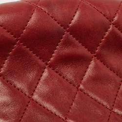 Pre Owned Chanel Black/Red Quilted Glazed Leather Large Portobello Tote