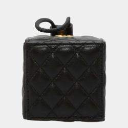 Chanel Black Lambskin Leather CC Bucket Chain Shoulder Bag