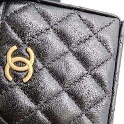 Chanel Black Lambskin Leather CC Bucket Chain Shoulder Bag