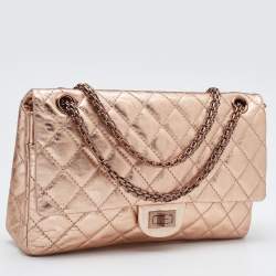 Chanel Rose Gold Quilted Leather Reissue 2.55 Classic 226 Flap Bag