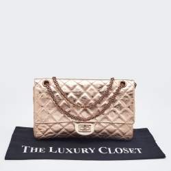 Chanel Rose Gold Quilted Leather Reissue 2.55 Classic 226 Flap Bag