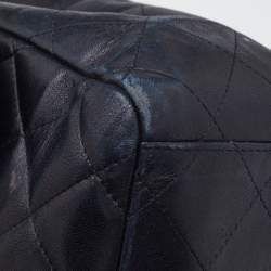 Pre Owned Chanel Black Quilted Leather Maxi Classic Double Flap Bag