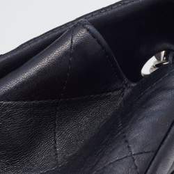 Pre Owned Chanel Black Quilted Leather Maxi Classic Double Flap Bag