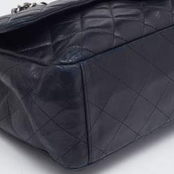 Pre Owned Chanel Black Quilted Leather Maxi Classic Double Flap Bag