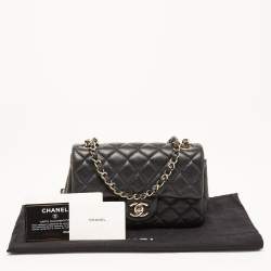 Chanel Black Quilted Leather New Mini Classic Flap Bag