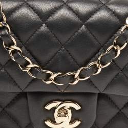 Chanel Black Quilted Leather New Mini Classic Flap Bag