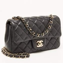 Chanel Black Quilted Leather New Mini Classic Flap Bag