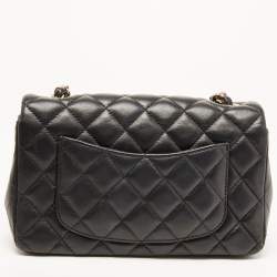 Chanel Black Quilted Leather New Mini Classic Flap Bag