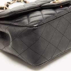 Chanel Black Quilted Leather New Mini Classic Flap Bag