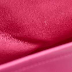 Pre Owned Chanel Pink Quilted Patent Leather Maxi Classic Double Flap Bag