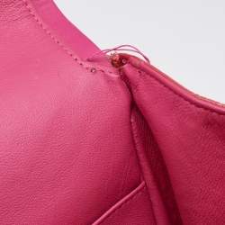 Pre Owned Chanel Pink Quilted Patent Leather Maxi Classic Double Flap Bag