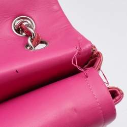 Pre Owned Chanel Pink Quilted Patent Leather Maxi Classic Double Flap Bag