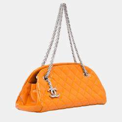 Chanel Bowling Mademoiselle Medium Patent Peach