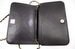 Pre Owned Chanel Black Leather Classic Flap Bag