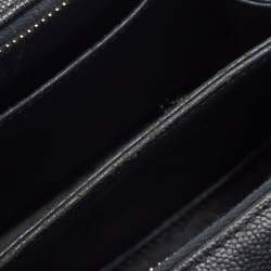 Pre Owned Chanel Navy Blue Quilted Caviar Leather Small CC Filigree Vanity Case Bag