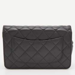 Chanel Black Quilted Leather Classic Wallet on Chain