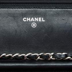Chanel Black Quilted Leather Classic Wallet on Chain