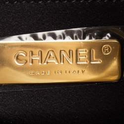 Pre Owned Chanel Gold Croc Embossed Leather Drawstring Backpack