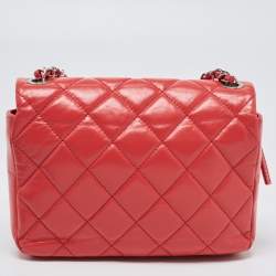 Pre Owned Chanel Pink Coral Quilted Leather Express Zip Around Flap Bag