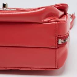 Pre Owned Chanel Pink Coral Quilted Leather Express Zip Around Flap Bag