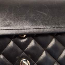 Chanel Black Quilted Lambskin Leather Jumbo Classic Double Flap Bag