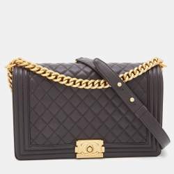 Chanel Brown Quilted Leather New Medium Boy Flap Bag Chanel