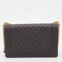 Chanel Brown Quilted Leather New Medium Boy Flap Bag