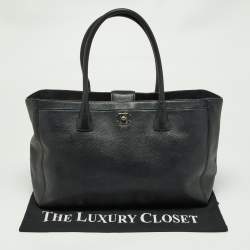 Pre Owned Chanel Black Leather Cerf Shopper Tote