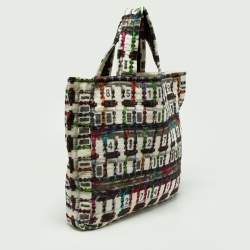 Pre Owned Chanel Multicolor Printed Cotton Large Terry Shopper Tote