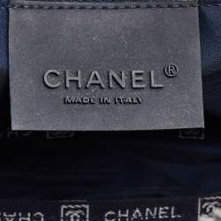 Chanel Navy Blue Perforated Leather Sport Ligne Classic Flap Bag