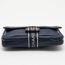 Chanel Navy Blue Perforated Leather Sport Ligne Classic Flap Bag