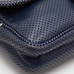 Chanel Navy Blue Perforated Leather Sport Ligne Classic Flap Bag